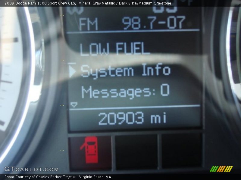 Mineral Gray Metallic / Dark Slate/Medium Graystone 2009 Dodge Ram 1500 Sport Crew Cab