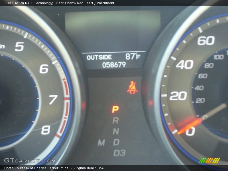 Dark Cherry Red Pearl / Parchment 2007 Acura MDX Technology