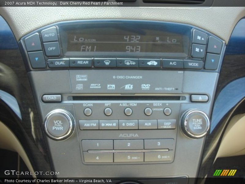 Dark Cherry Red Pearl / Parchment 2007 Acura MDX Technology