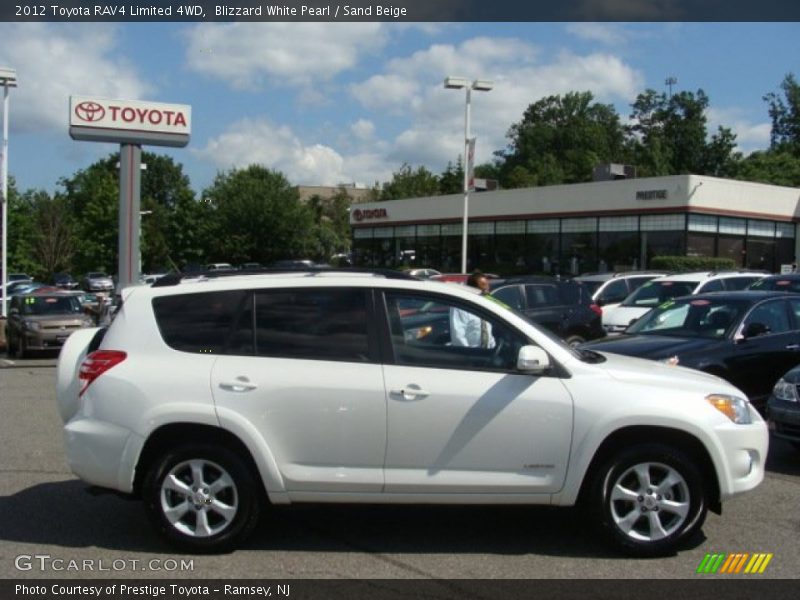 Blizzard White Pearl / Sand Beige 2012 Toyota RAV4 Limited 4WD