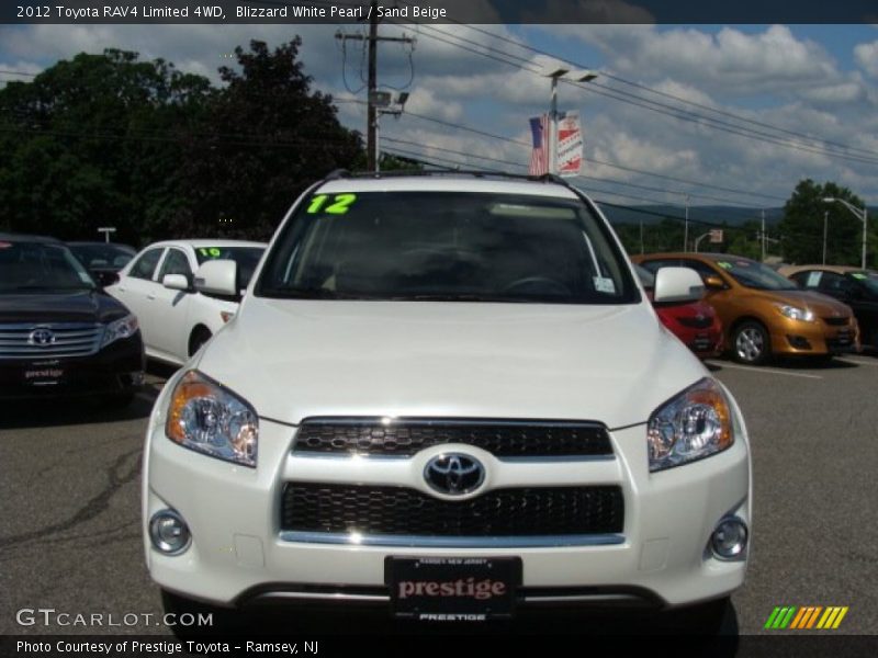 Blizzard White Pearl / Sand Beige 2012 Toyota RAV4 Limited 4WD