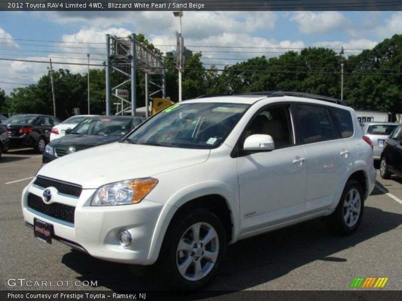 Blizzard White Pearl / Sand Beige 2012 Toyota RAV4 Limited 4WD