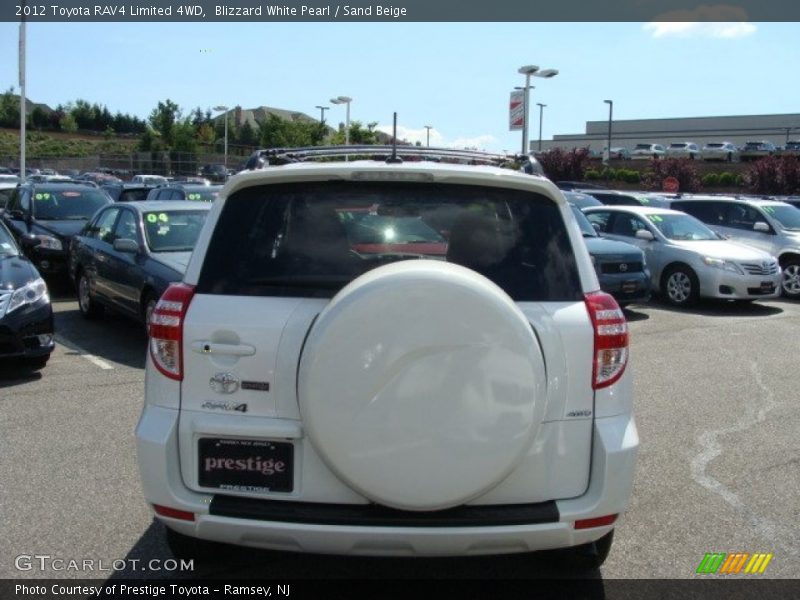 Blizzard White Pearl / Sand Beige 2012 Toyota RAV4 Limited 4WD