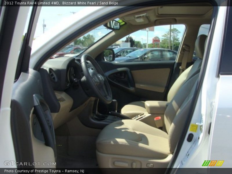 Blizzard White Pearl / Sand Beige 2012 Toyota RAV4 Limited 4WD