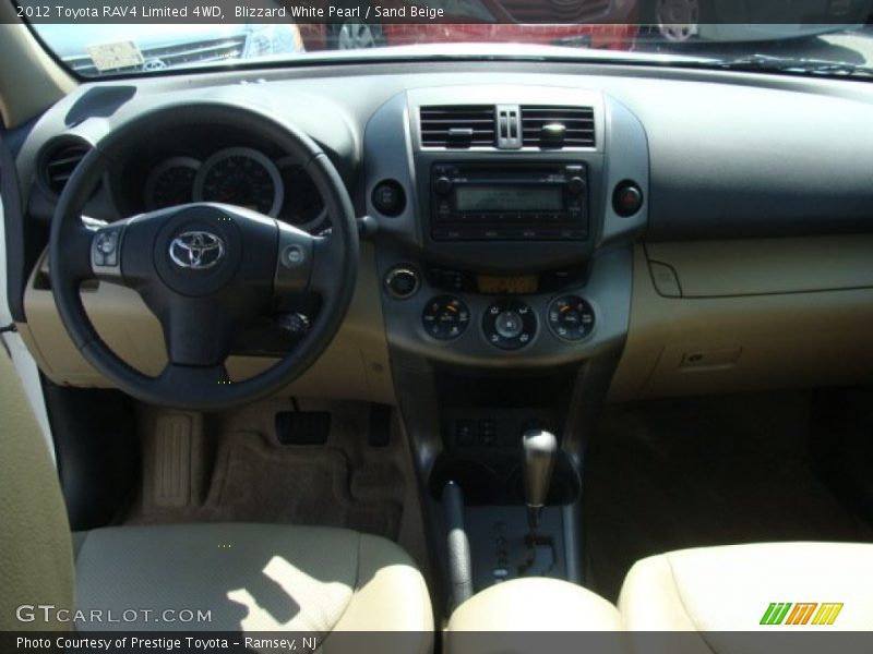 Blizzard White Pearl / Sand Beige 2012 Toyota RAV4 Limited 4WD