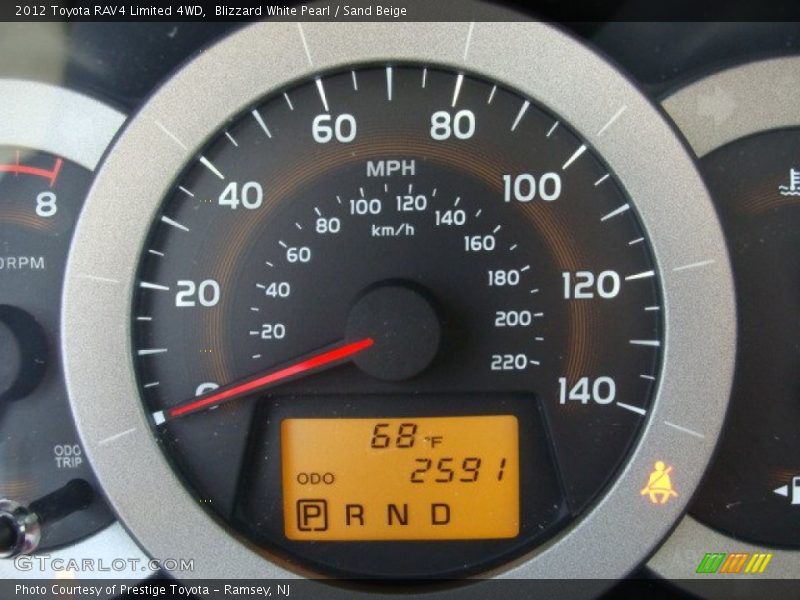 Blizzard White Pearl / Sand Beige 2012 Toyota RAV4 Limited 4WD