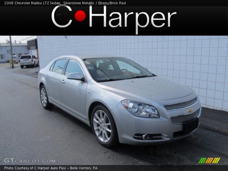 Silverstone Metallic / Ebony/Brick Red 2008 Chevrolet Malibu LTZ Sedan