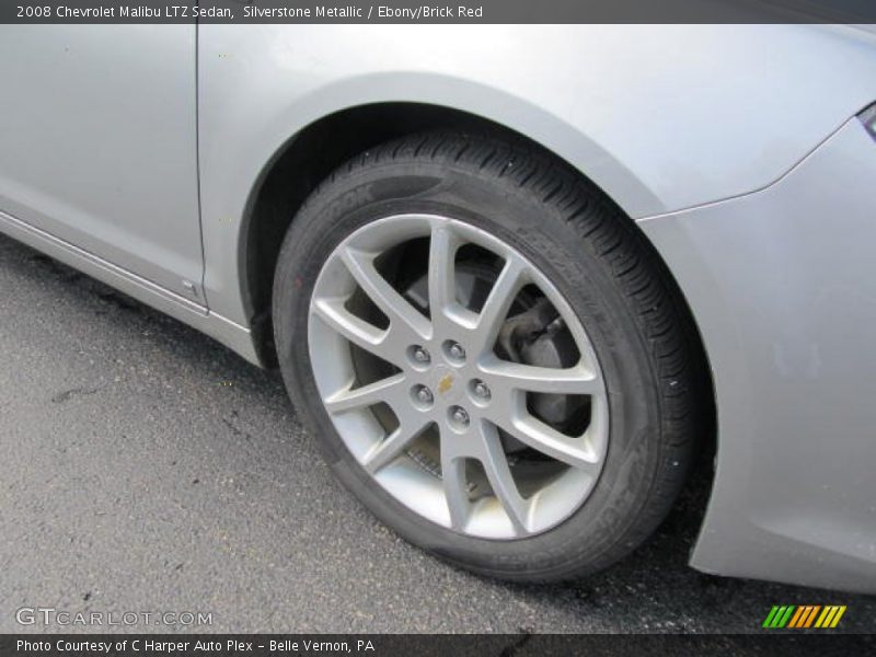 Silverstone Metallic / Ebony/Brick Red 2008 Chevrolet Malibu LTZ Sedan