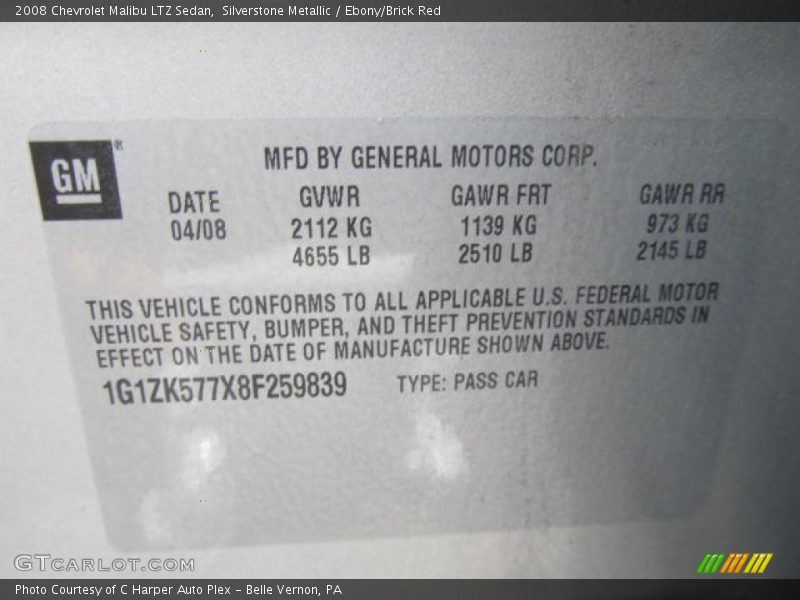 Silverstone Metallic / Ebony/Brick Red 2008 Chevrolet Malibu LTZ Sedan