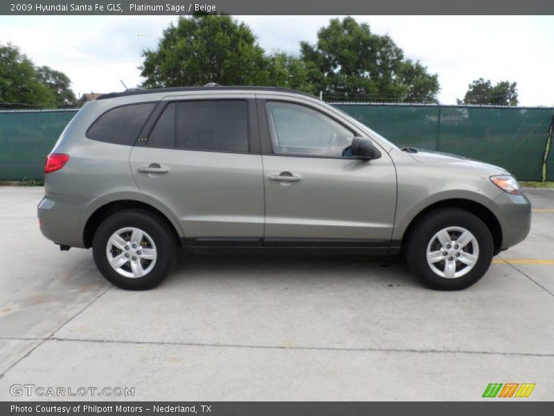 Platinum Sage / Beige 2009 Hyundai Santa Fe GLS
