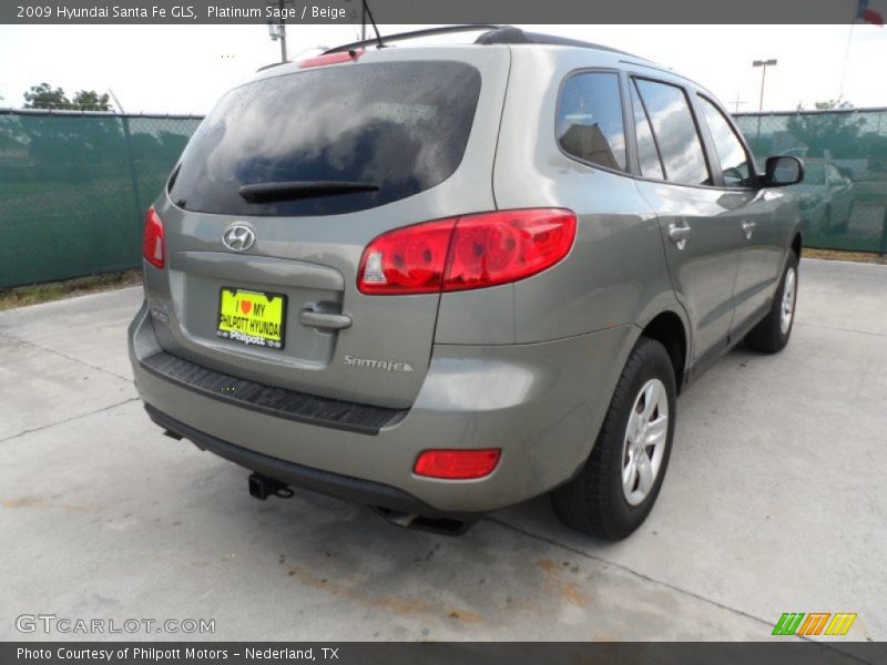 Platinum Sage / Beige 2009 Hyundai Santa Fe GLS