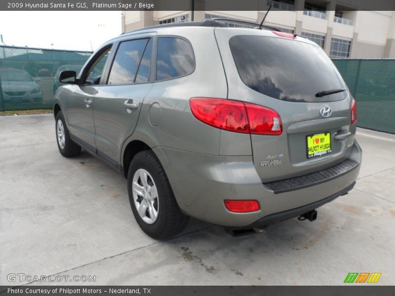 Platinum Sage / Beige 2009 Hyundai Santa Fe GLS