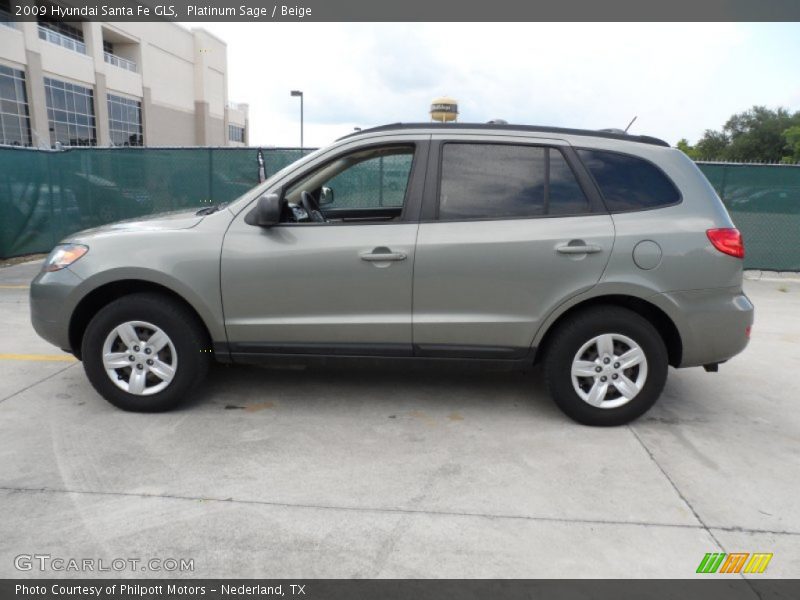 Platinum Sage / Beige 2009 Hyundai Santa Fe GLS
