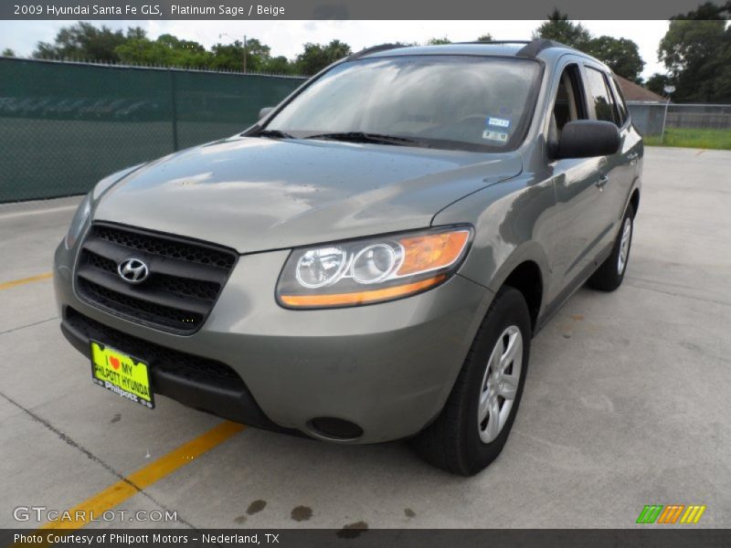 Platinum Sage / Beige 2009 Hyundai Santa Fe GLS