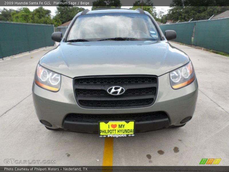 Platinum Sage / Beige 2009 Hyundai Santa Fe GLS