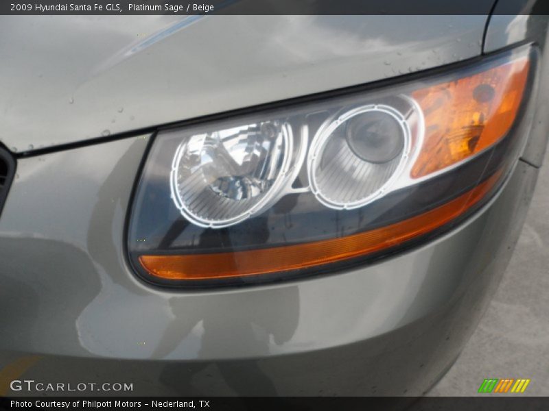 Platinum Sage / Beige 2009 Hyundai Santa Fe GLS