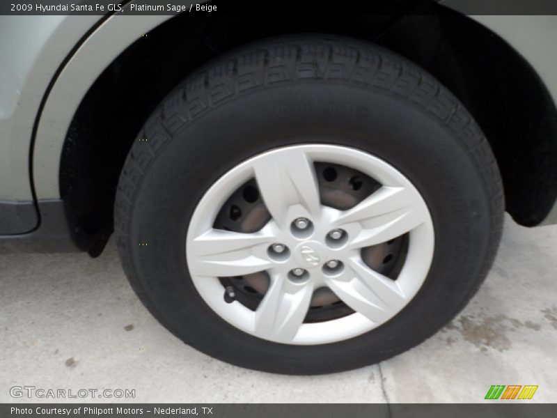 Platinum Sage / Beige 2009 Hyundai Santa Fe GLS