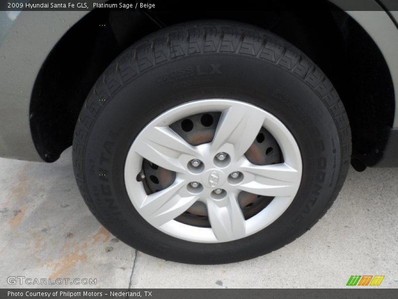 Platinum Sage / Beige 2009 Hyundai Santa Fe GLS