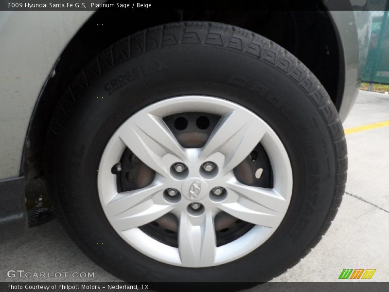 Platinum Sage / Beige 2009 Hyundai Santa Fe GLS