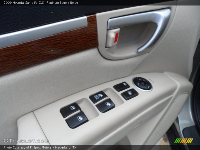 Platinum Sage / Beige 2009 Hyundai Santa Fe GLS
