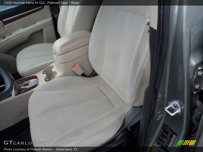 Platinum Sage / Beige 2009 Hyundai Santa Fe GLS