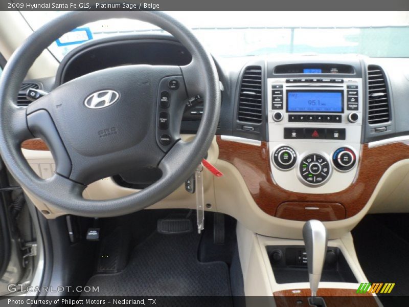 Platinum Sage / Beige 2009 Hyundai Santa Fe GLS