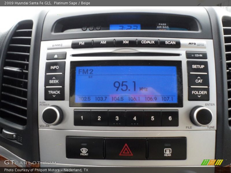 Platinum Sage / Beige 2009 Hyundai Santa Fe GLS