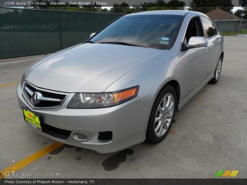 Alabaster Silver Metallic / Ebony 2008 Acura TSX Sedan