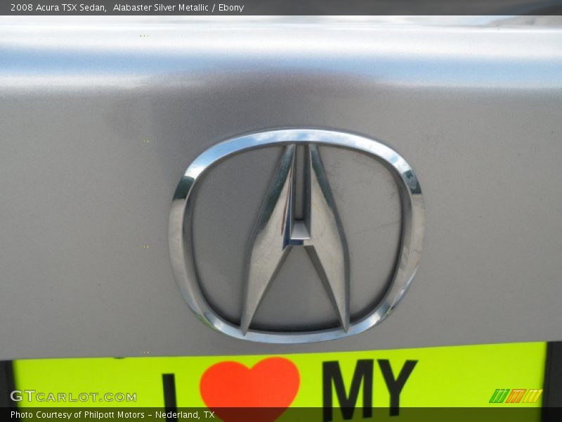 Alabaster Silver Metallic / Ebony 2008 Acura TSX Sedan