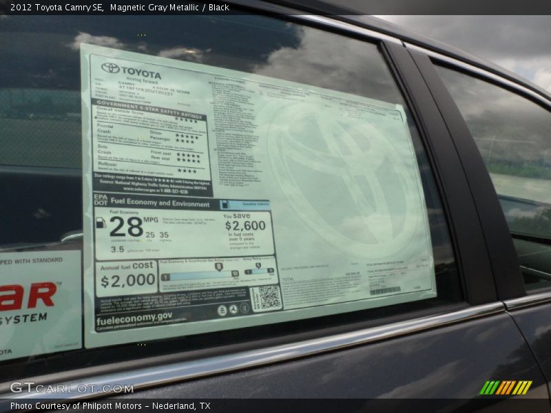 Magnetic Gray Metallic / Black 2012 Toyota Camry SE