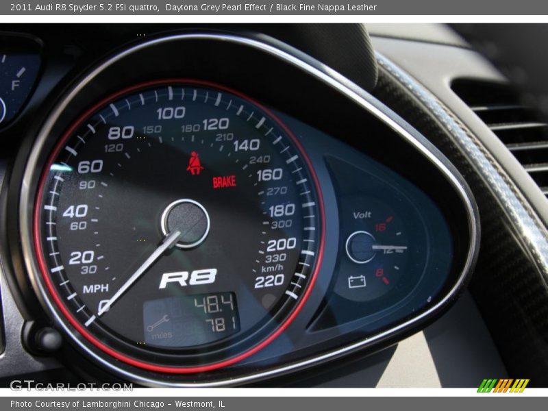 Daytona Grey Pearl Effect / Black Fine Nappa Leather 2011 Audi R8 Spyder 5.2 FSI quattro