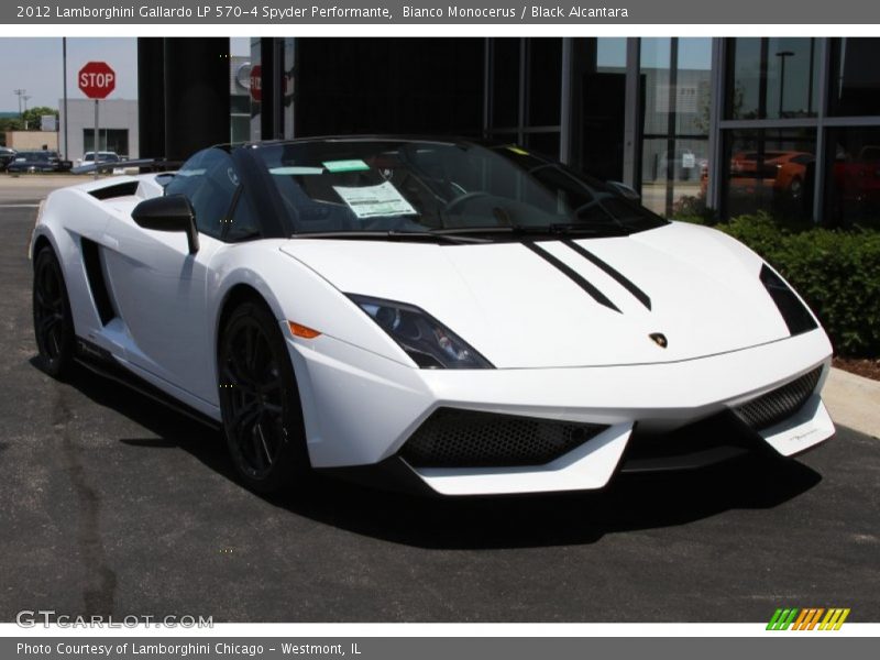 Bianco Monocerus / Black Alcantara 2012 Lamborghini Gallardo LP 570-4 Spyder Performante