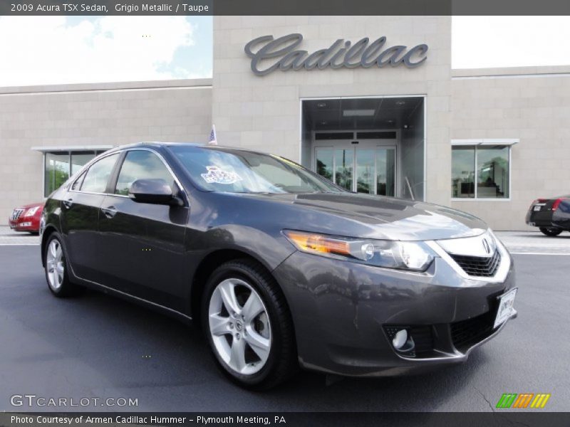 Grigio Metallic / Taupe 2009 Acura TSX Sedan