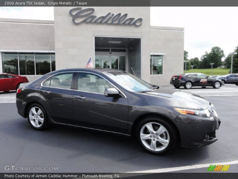 Grigio Metallic / Taupe 2009 Acura TSX Sedan