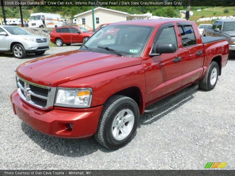 Inferno Red Crystal Pearl / Dark Slate Gray/Medium Slate Gray 2008 Dodge Dakota SLT Crew Cab 4x4