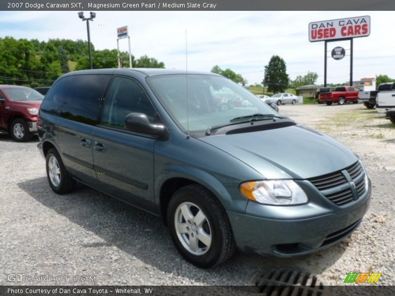 Magnesium Green Pearl / Medium Slate Gray 2007 Dodge Caravan SXT