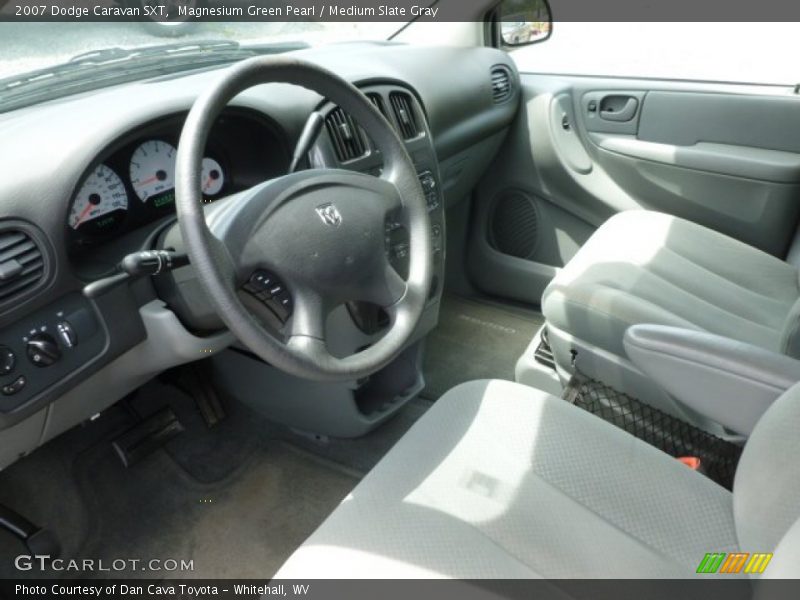 Magnesium Green Pearl / Medium Slate Gray 2007 Dodge Caravan SXT