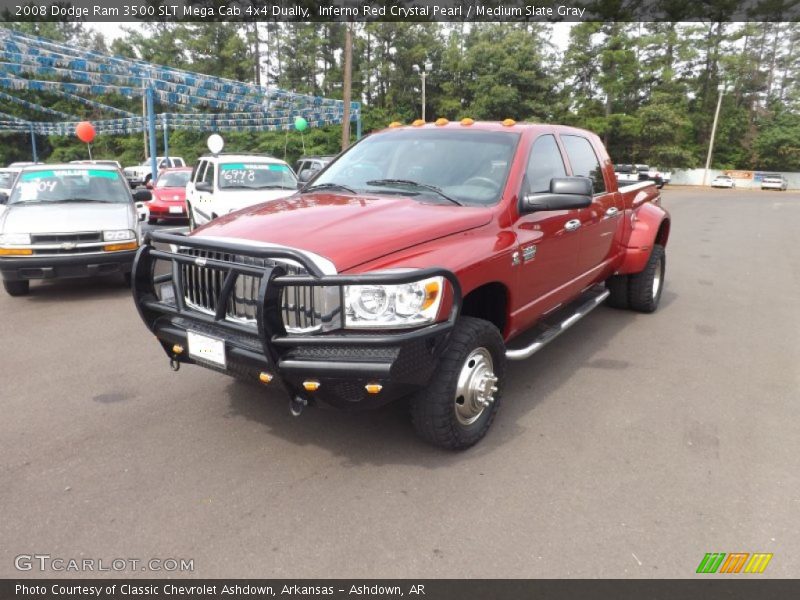 Inferno Red Crystal Pearl / Medium Slate Gray 2008 Dodge Ram 3500 SLT Mega Cab 4x4 Dually