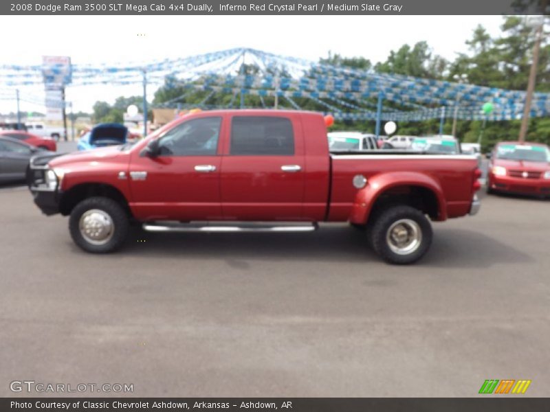 Inferno Red Crystal Pearl / Medium Slate Gray 2008 Dodge Ram 3500 SLT Mega Cab 4x4 Dually