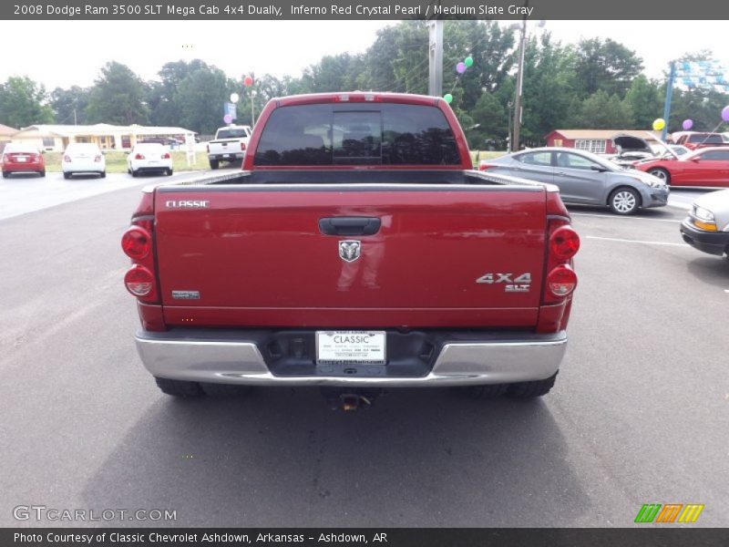 Inferno Red Crystal Pearl / Medium Slate Gray 2008 Dodge Ram 3500 SLT Mega Cab 4x4 Dually