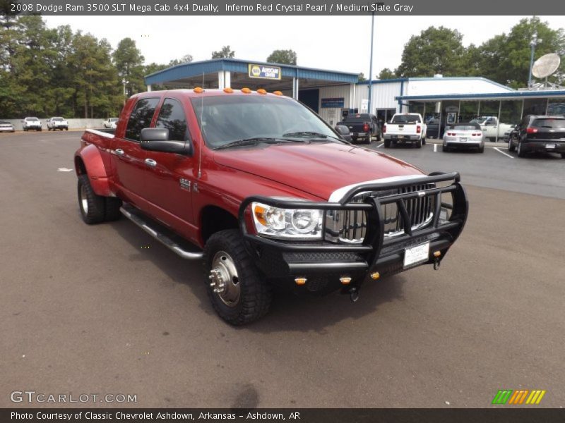 Inferno Red Crystal Pearl / Medium Slate Gray 2008 Dodge Ram 3500 SLT Mega Cab 4x4 Dually