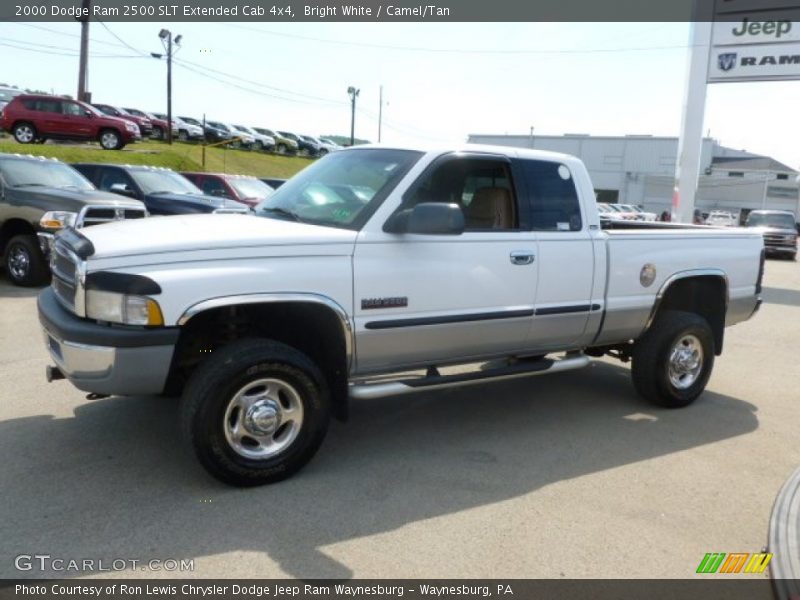 Bright White / Camel/Tan 2000 Dodge Ram 2500 SLT Extended Cab 4x4