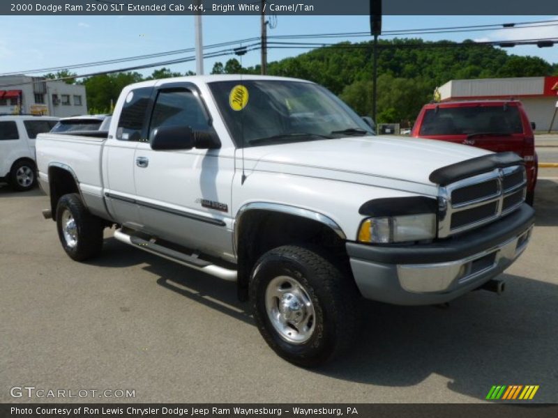 Bright White / Camel/Tan 2000 Dodge Ram 2500 SLT Extended Cab 4x4