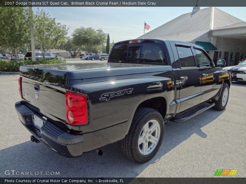 Brilliant Black Crystal Pearl / Medium Slate Gray 2007 Dodge Dakota SLT Quad Cab