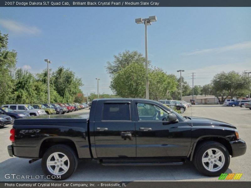 Brilliant Black Crystal Pearl / Medium Slate Gray 2007 Dodge Dakota SLT Quad Cab