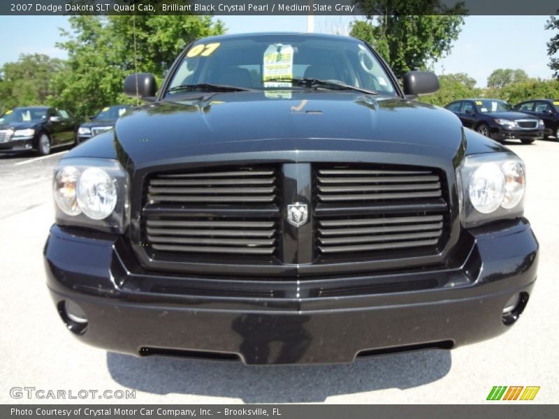 Brilliant Black Crystal Pearl / Medium Slate Gray 2007 Dodge Dakota SLT Quad Cab