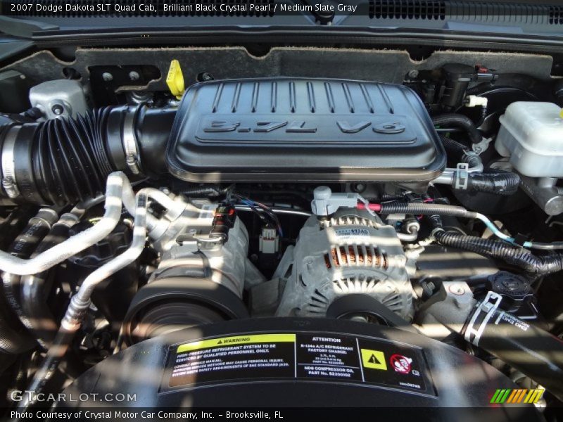 Brilliant Black Crystal Pearl / Medium Slate Gray 2007 Dodge Dakota SLT Quad Cab