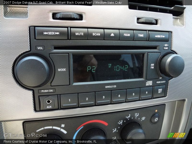 Brilliant Black Crystal Pearl / Medium Slate Gray 2007 Dodge Dakota SLT Quad Cab
