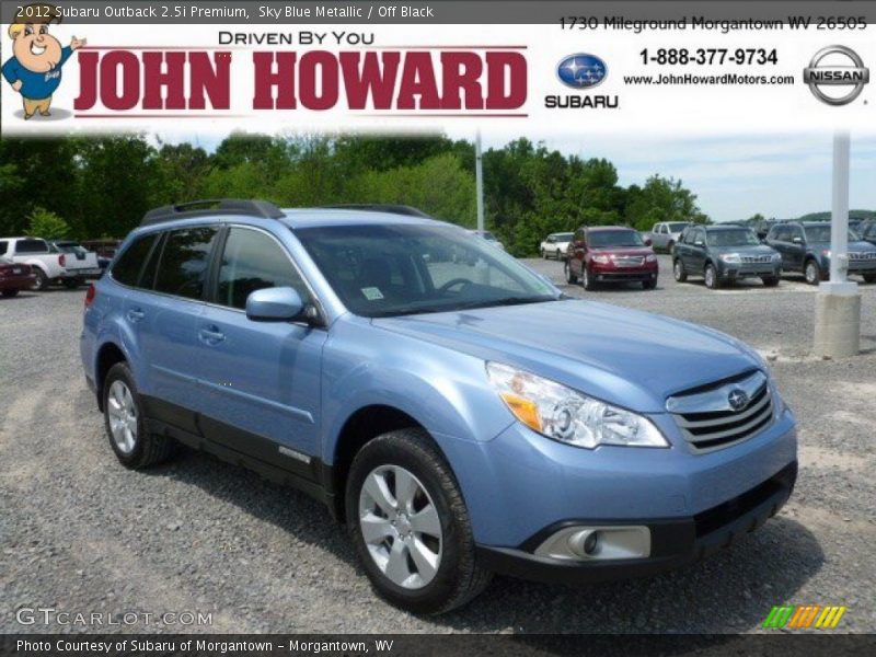 Sky Blue Metallic / Off Black 2012 Subaru Outback 2.5i Premium