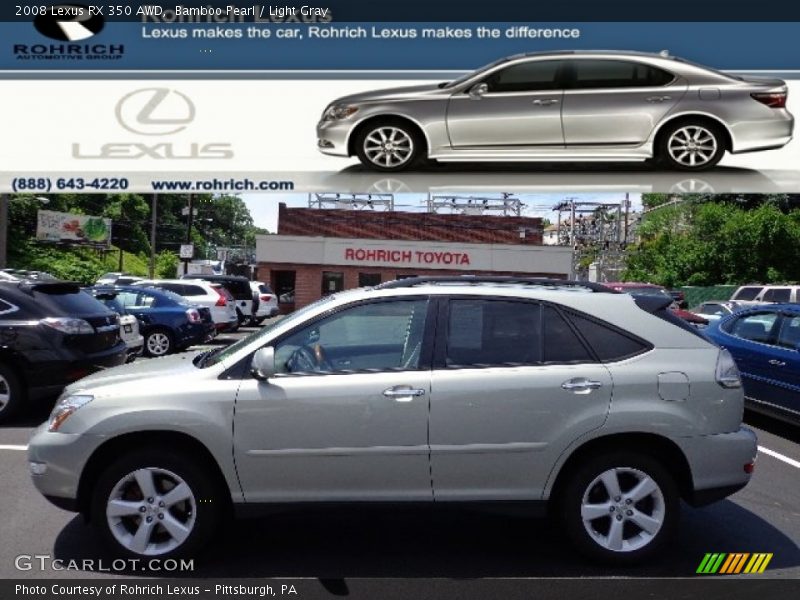 Bamboo Pearl / Light Gray 2008 Lexus RX 350 AWD